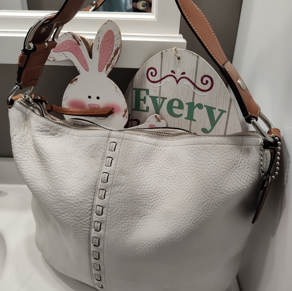 Vintage GUC Coach Soho Hobo Dinky Slouch Pebbled Leather Hobo Satchel Bag, 🤍 - Picture 6 of 16